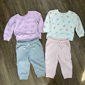 Cat & Jack Baby Girl Sweatsuits Size 12M